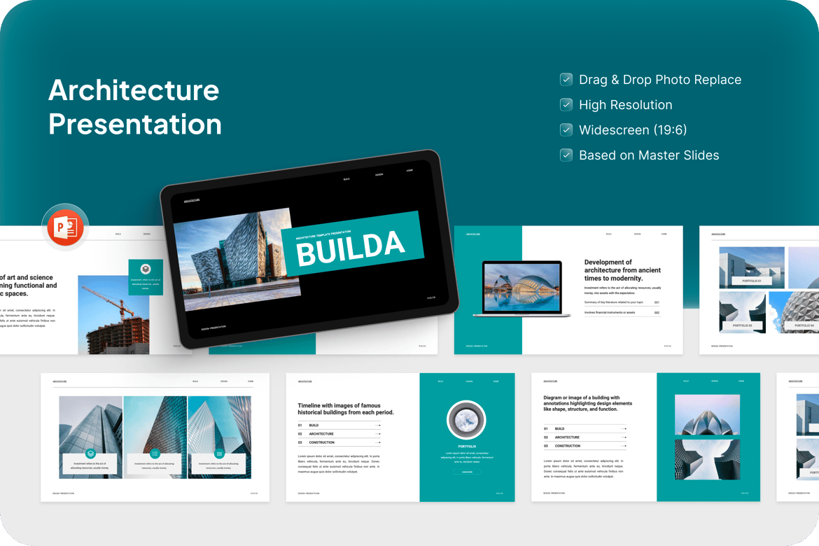 Builda - Template PowerPoint Arsitektur yang Menawan