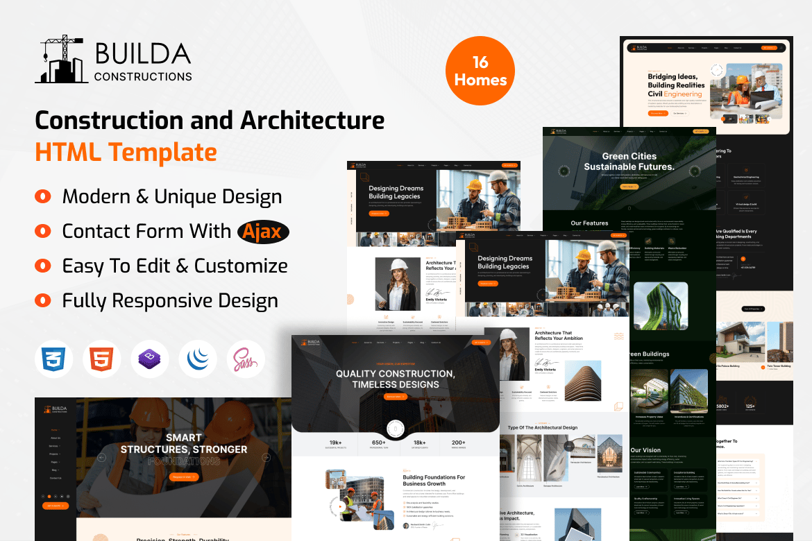 Builda - Template Website Layanan Konstruksi & Arsitektur HTML