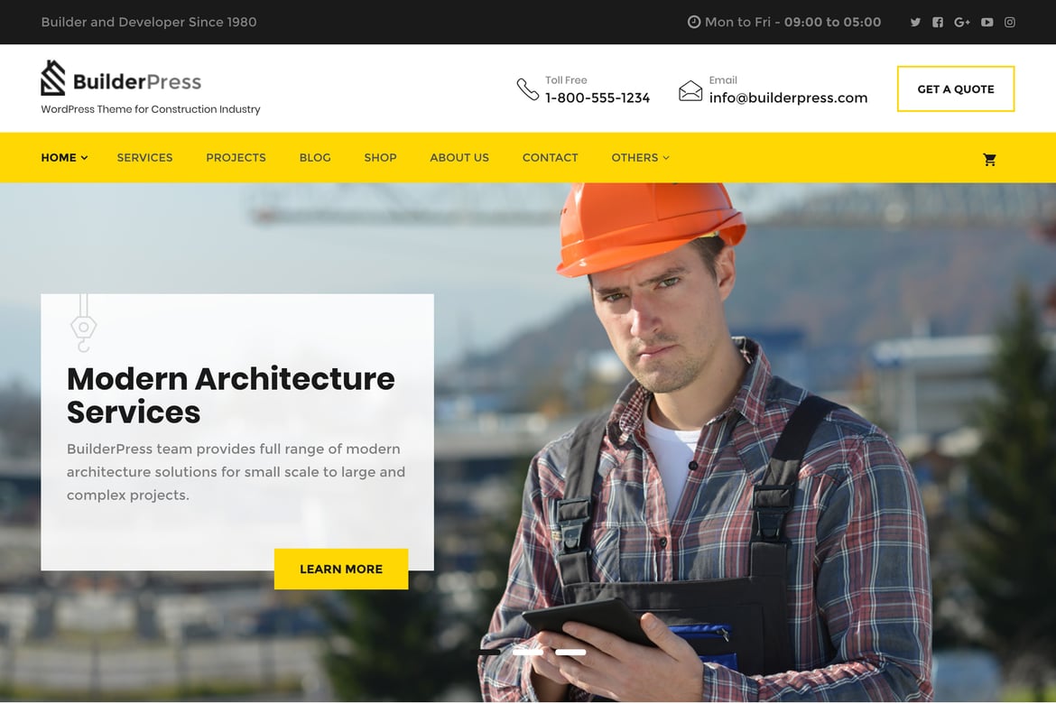 BuilderPress - Tema WordPress Ideal untuk Industri Konstruksi