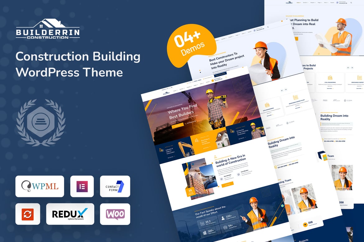 Builderrin - Tema WordPress Konstruksi Terbaik untuk Bisnis Anda