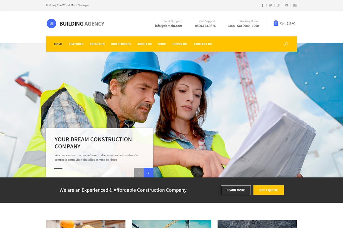 Template Website untuk Agensi Konstruksi - Solusi Profesional dan Responsif