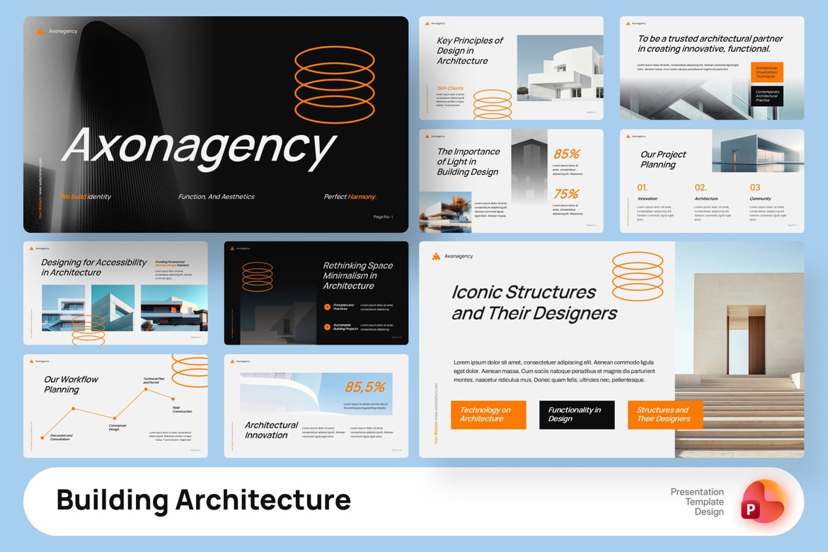 Template Presentasi PowerPoint Arsitektur yang Menawan