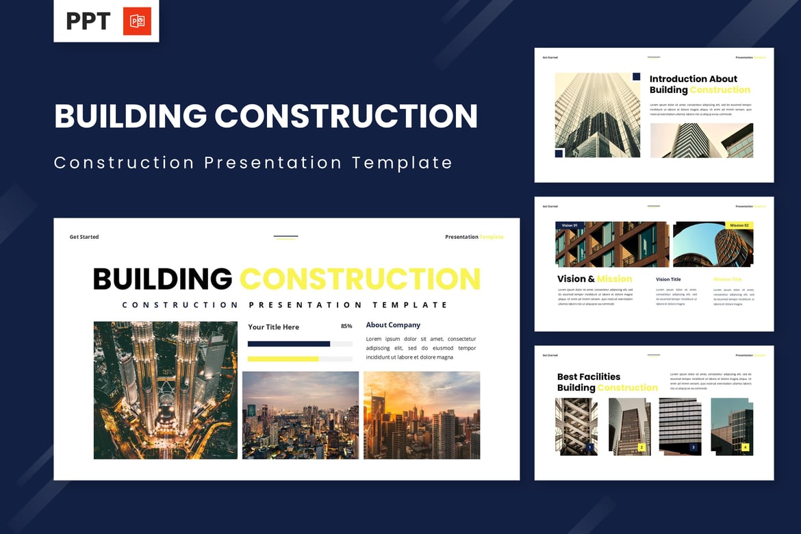 Template Powerpoint Konstruksi Bangunan yang Menarik dan Profesional