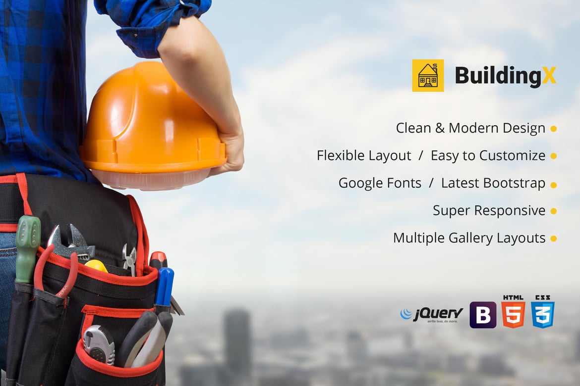 Template Website BuildingX untuk Keperluan Konstruksi yang Modern dan Fleksibel