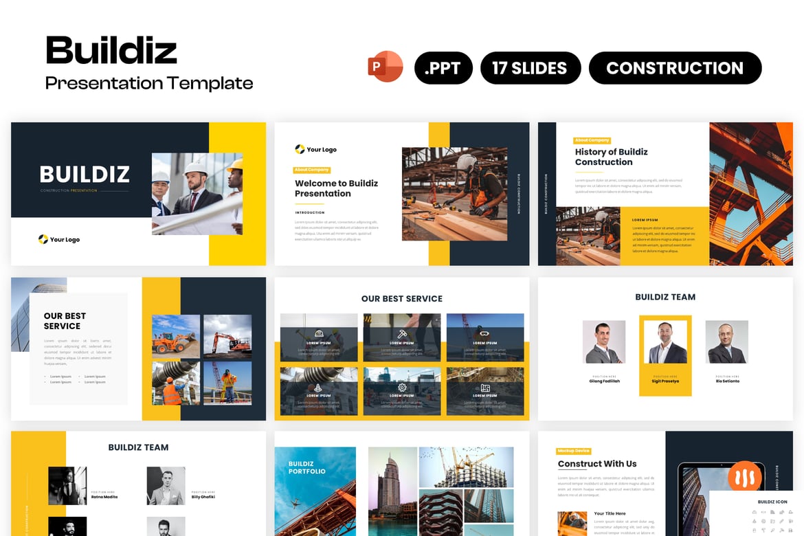 Template PowerPoint Konstruksi Buildiz: Solusi Kreatif untuk Proyek Anda