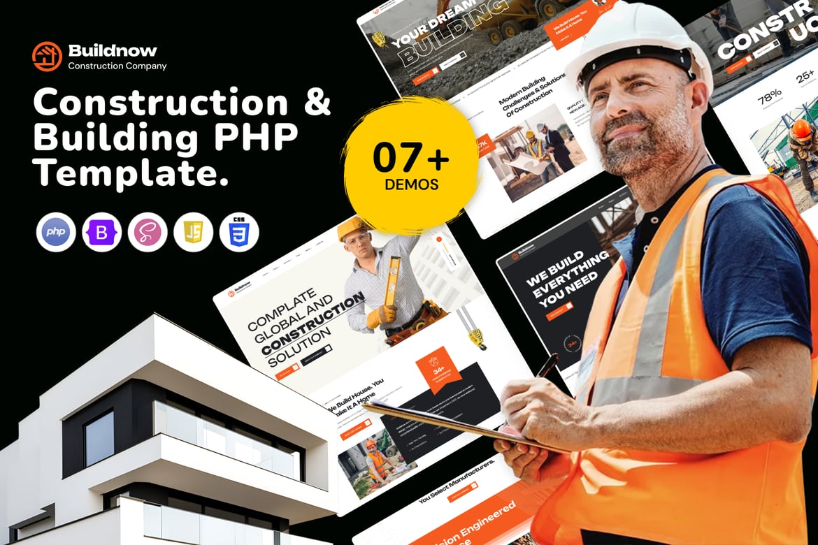 Buildnow - Template Web Konstruksi & Bangunan PHP Modern