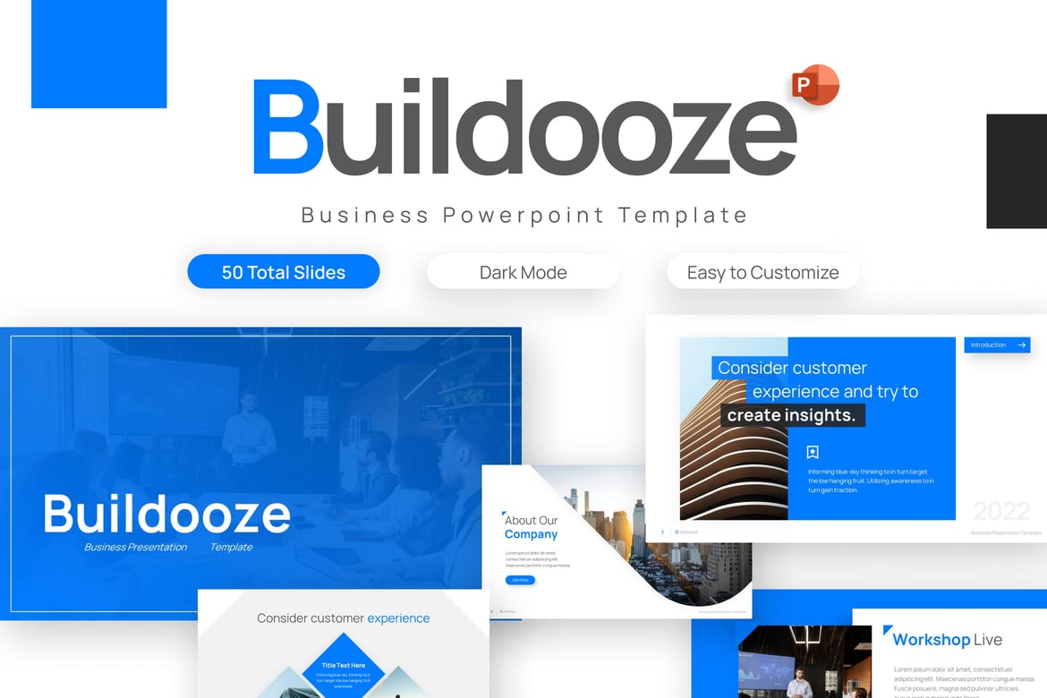 Template PowerPoint Bisnis Buildooze yang Menarik dan Profesional