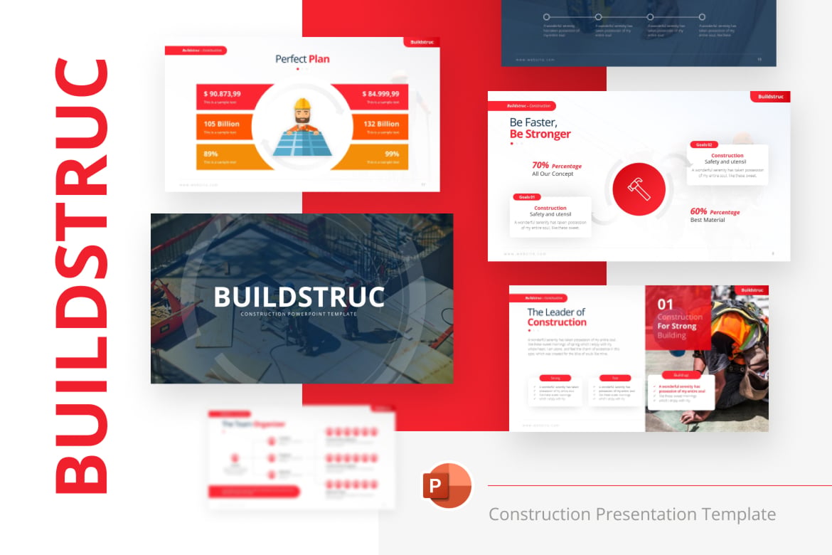 Template PowerPoint Konstruksi Buildstruc yang Menarik dan Profesional