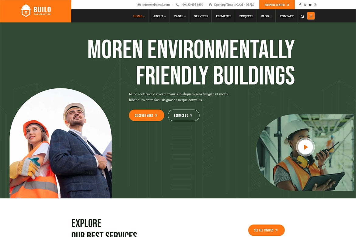 Builo - Tema WordPress Konstruksi yang Modern dan Fungsional
