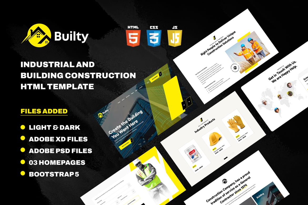 Builty - Template Website Konstruksi dan Industri Modern