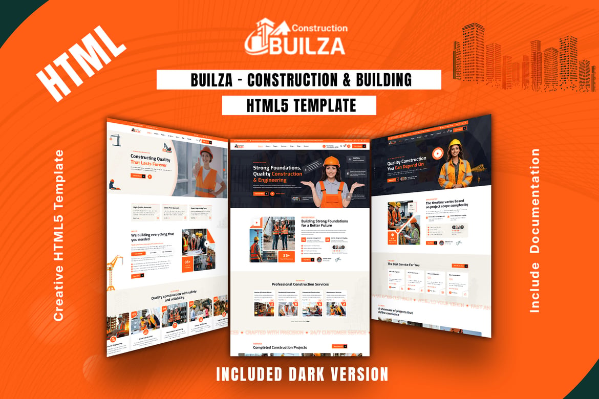 Builza – Template Website HTML5 untuk Konstruksi & Bangunan yang Modern