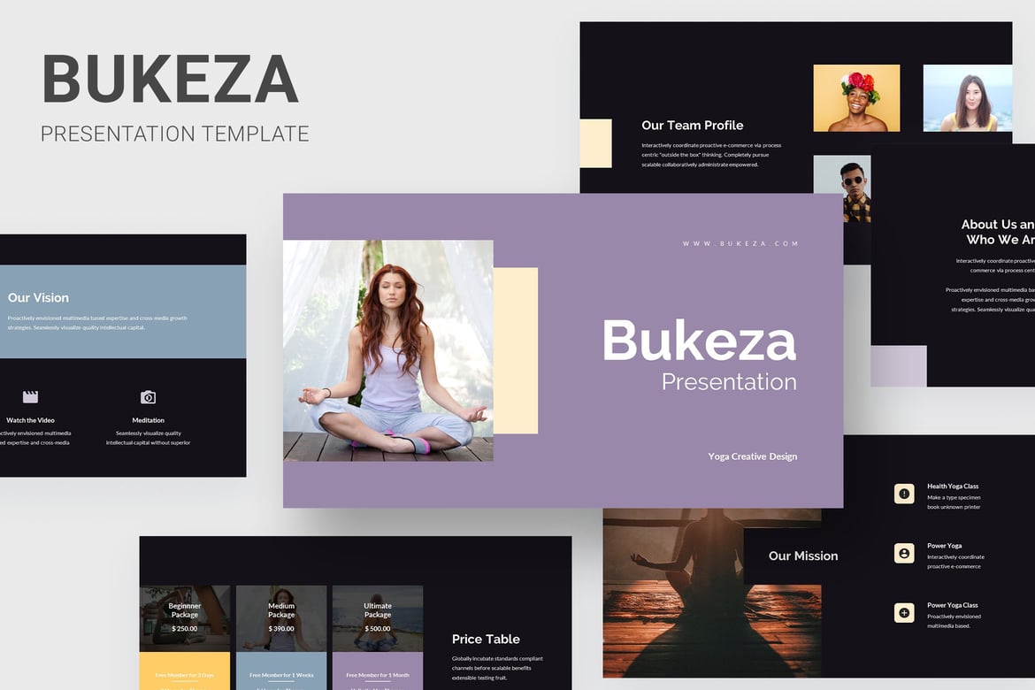 Bukeza - Template PowerPoint untuk Yoga & Meditasi yang Menarik
