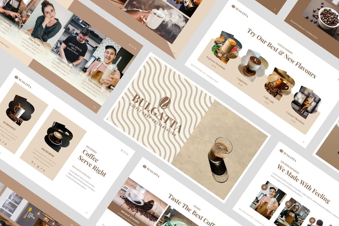 Template PowerPoint Bulgatta: Solusi Presentasi untuk Coffee Shop & Cafe