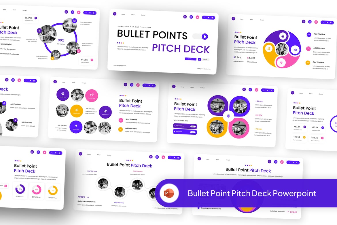 Template Presentasi Powerpoint Bullet Point yang Kreatif dan Modern