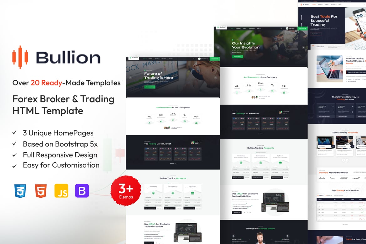 Bullion - Template Website Forex Broker dan Trading Modern