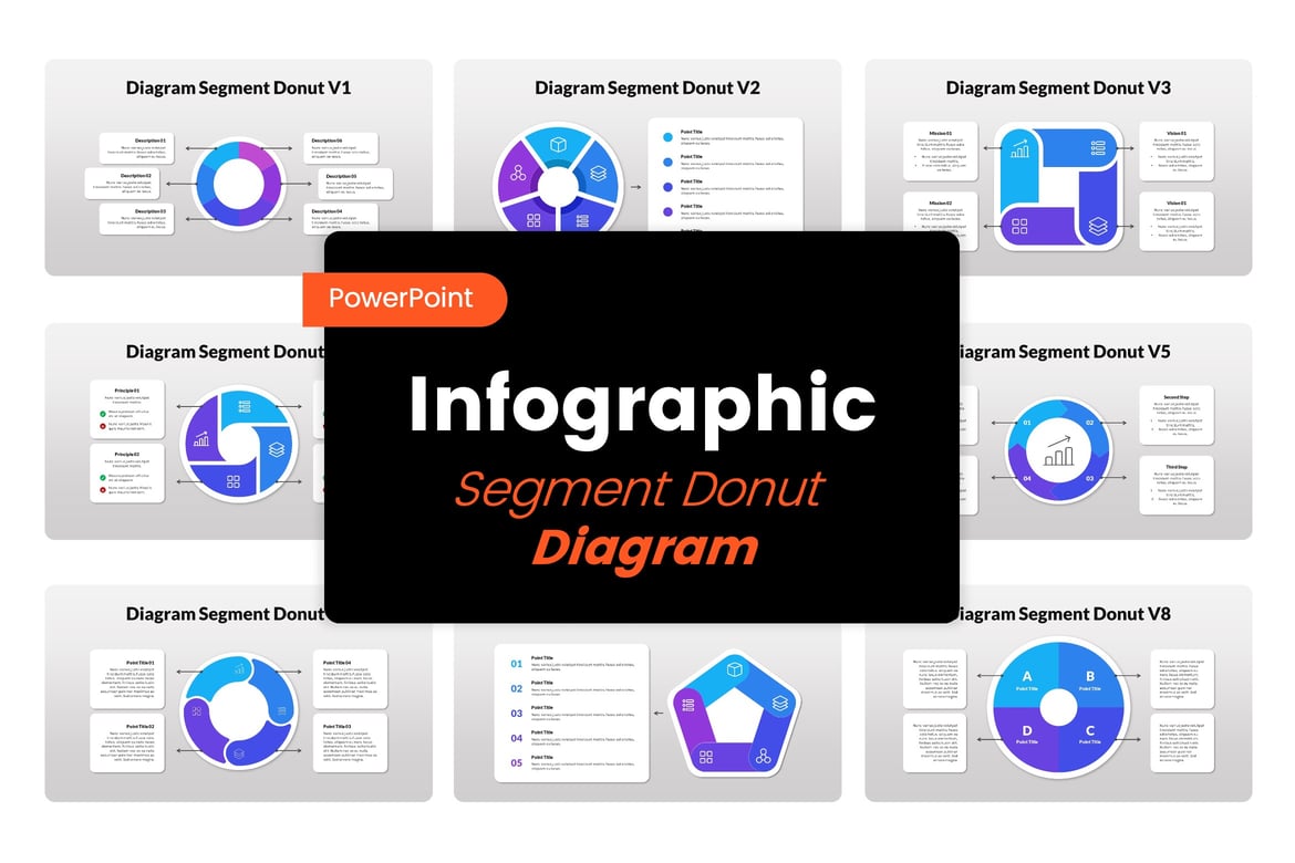 Template Powerpoint Bundel Diagram Donut yang Kreatif dan Profesional