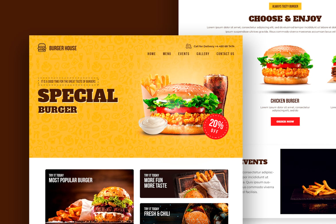 Burger House - Template Website Restoran Cepat dan Modern