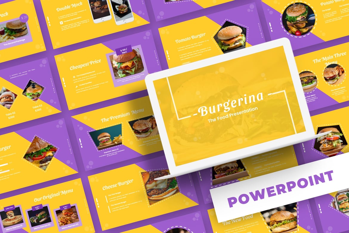 Burgerina - Template PowerPoint Menarik dan Multifungsi