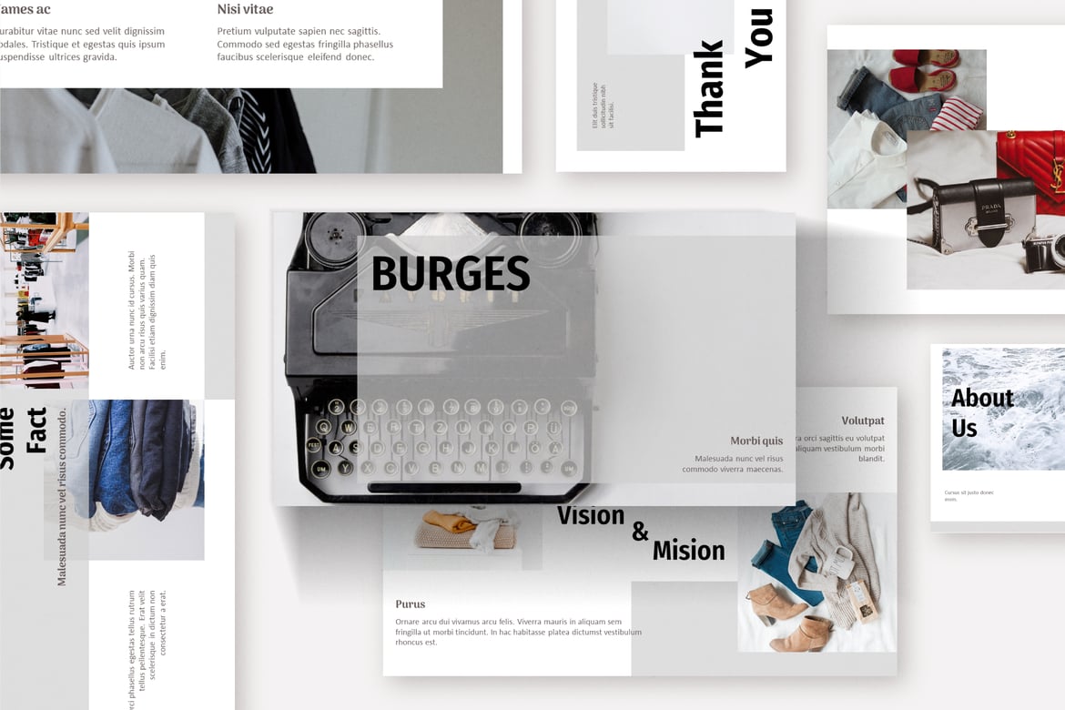 Template Presentasi PowerPoint Burges yang Modern dan Elegan