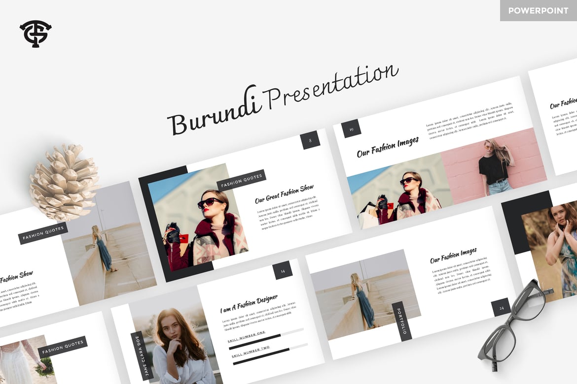 Template PowerPoint Fashion Burundi yang Kreatif dan Menarik