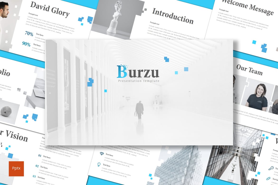 Burzu - Template Presentasi Powerpoint yang Kreatif dan Minimalis