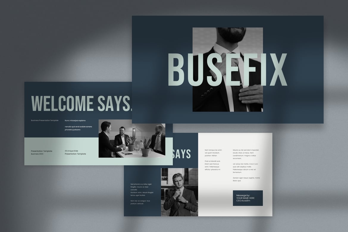 Template Presentasi PowerPoint Busefix untuk Bisnis yang Menarik