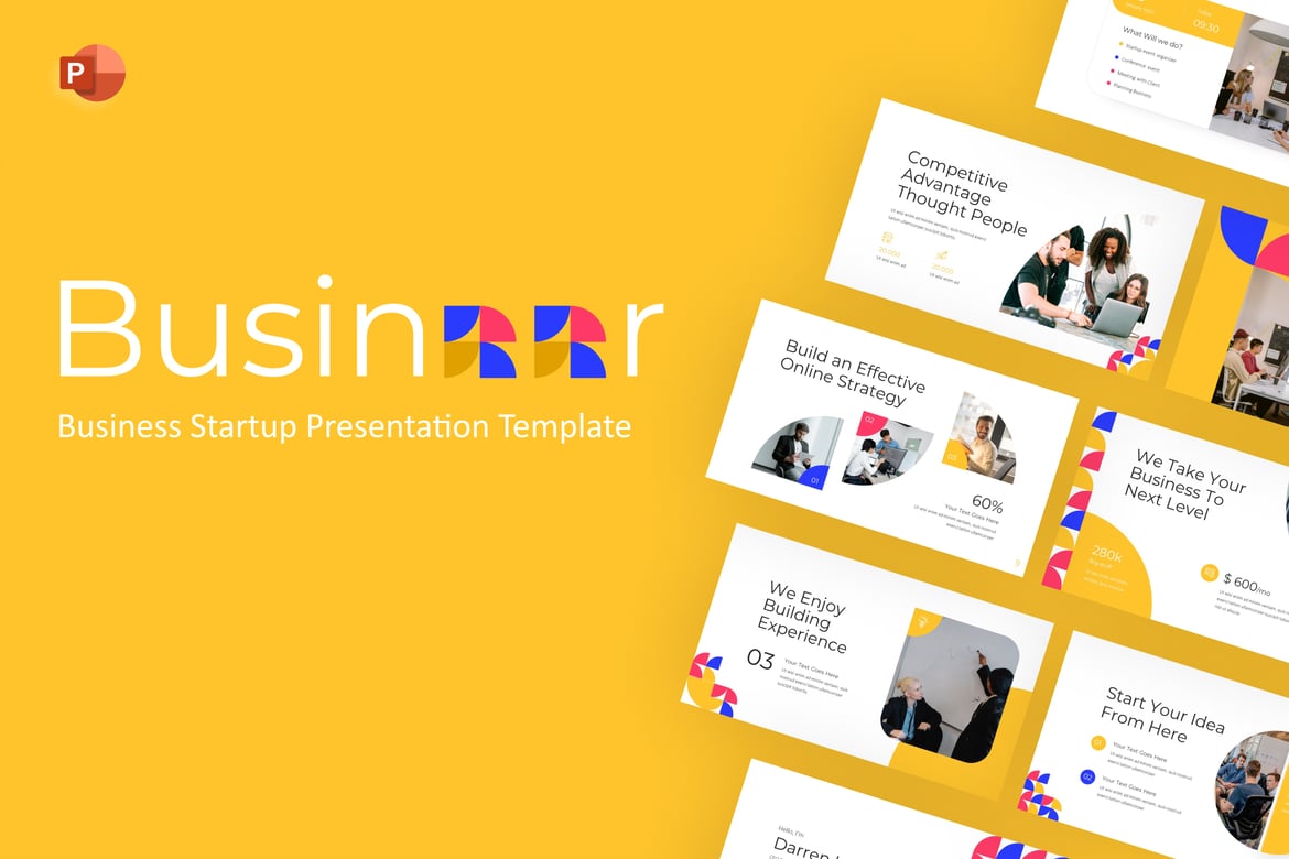 Template PowerPoint Bisnis Start-Up Busineer yang Menarik