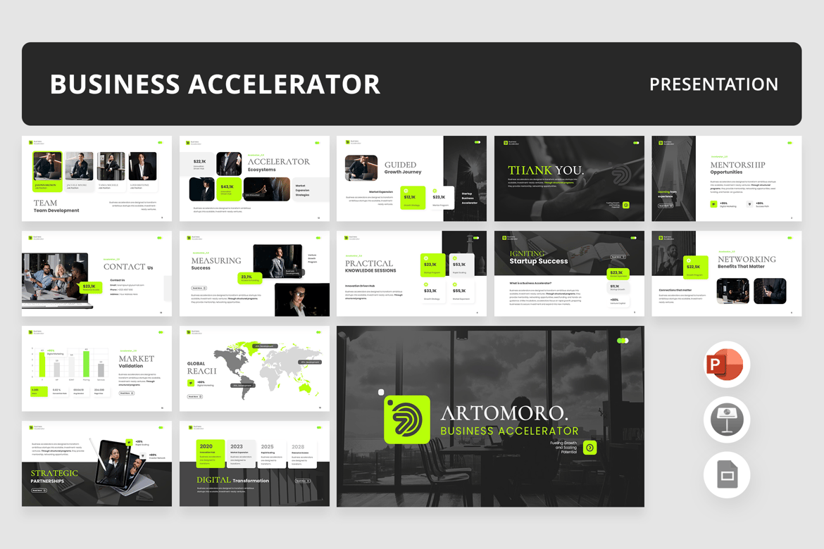Template Presentasi PowerPoint Pengakselerasi Bisnis
