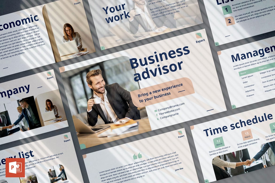 Template Presentasi PowerPoint untuk Konsultan Bisnis yang Menarik