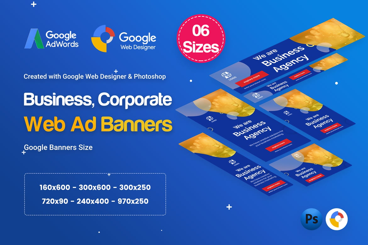 Template Website Banner Iklan Bisnis D28 - GWD