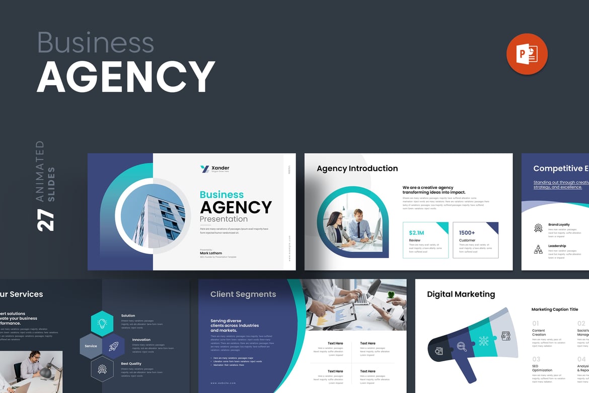 Template Presentasi PowerPoint untuk Agensi Bisnis yang Profesional