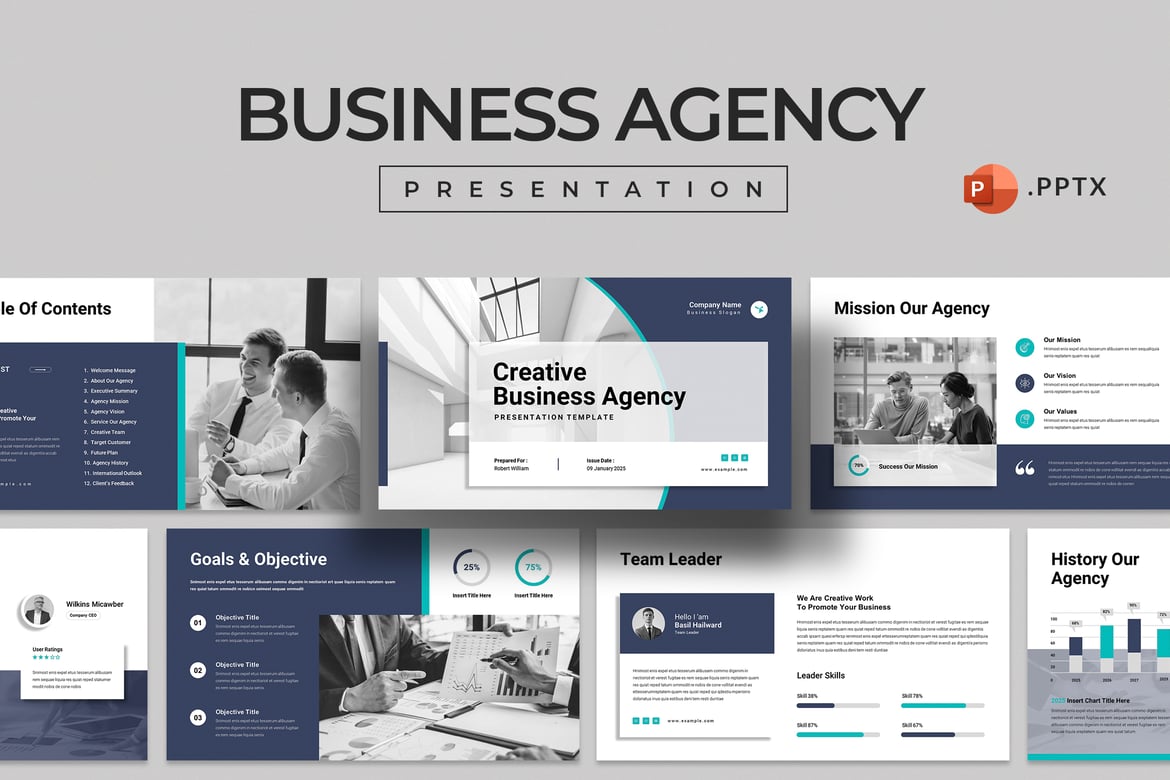 Template Presentasi PowerPoint untuk Agensi Bisnis yang Menarik