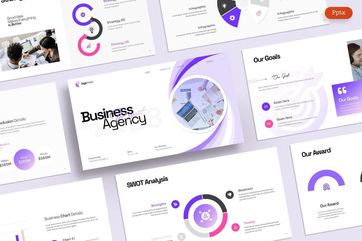 Template Presentasi PowerPoint untuk Agensi Bisnis yang Menarik