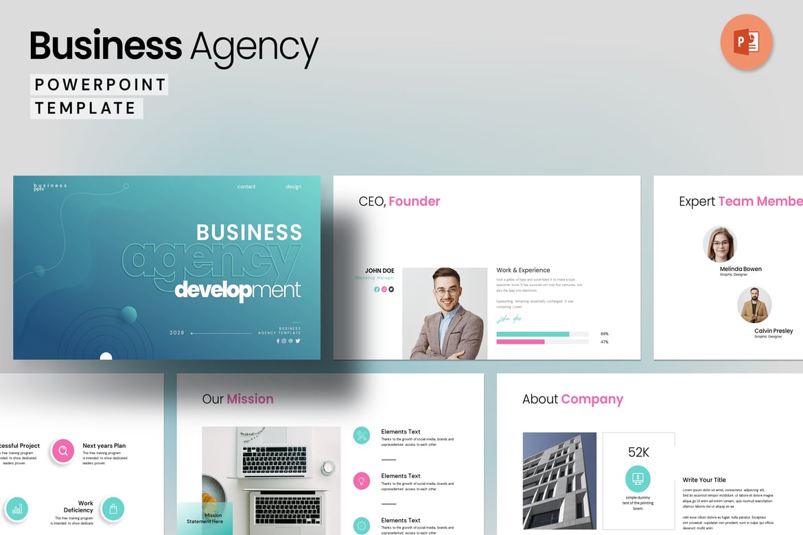Template PowerPoint Agensi Bisnis yang Menarik dan Profesional