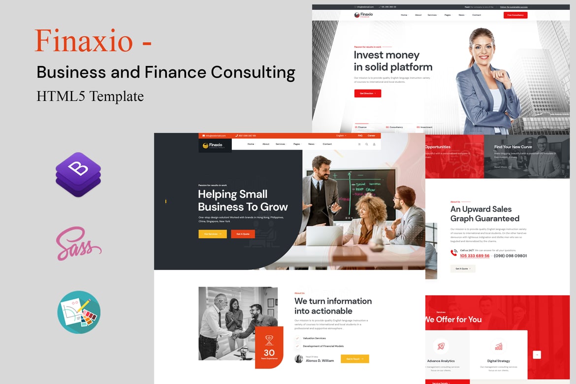 Template Website Konsultasi Bisnis & Keuangan Modern
