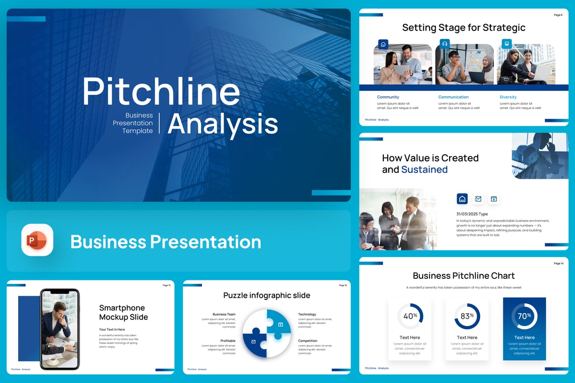 Template Presentasi PowerPoint Analisis Bisnis yang Modern dan Profesional