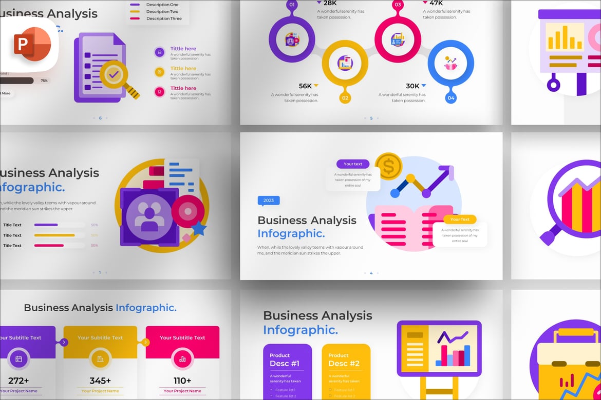 Template Infografis PowerPoint Analisis Bisnis yang Memukau