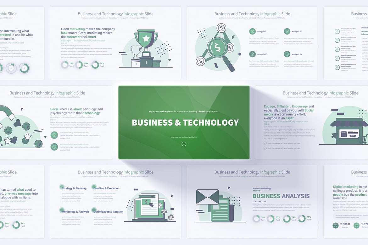 Template Presentasi PowerPoint Bisnis dan Teknologi yang Menarik