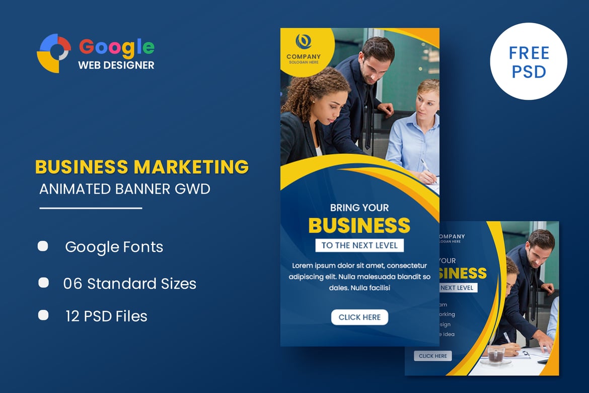 Template Website Spanduk Animasi untuk Bisnis yang Menarik