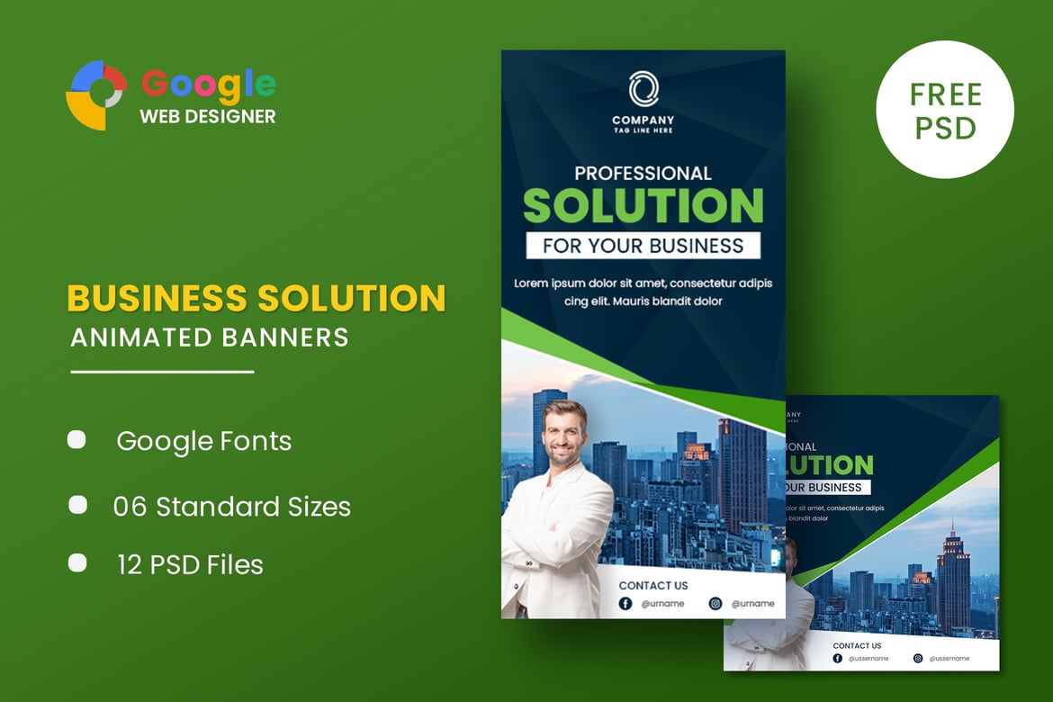 Template Website Banner Animasi untuk Bisnis yang Menarik