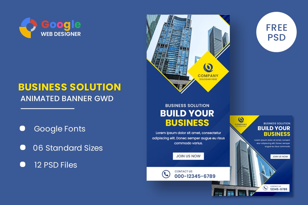 Template Website Banner Animasi untuk Bisnis yang Menarik
