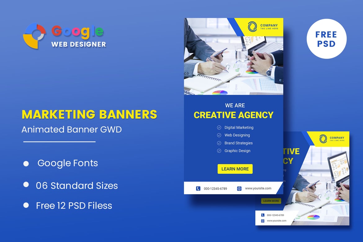 Template Banner Animasi Bisnis untuk Google Web Designer