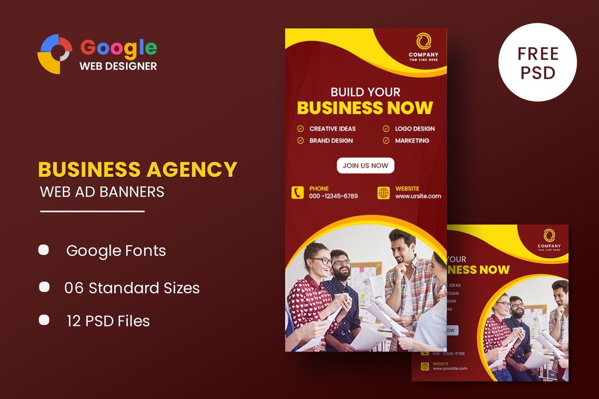 Template Banner Animasi Bisnis GWD yang Menarik dan Profesional