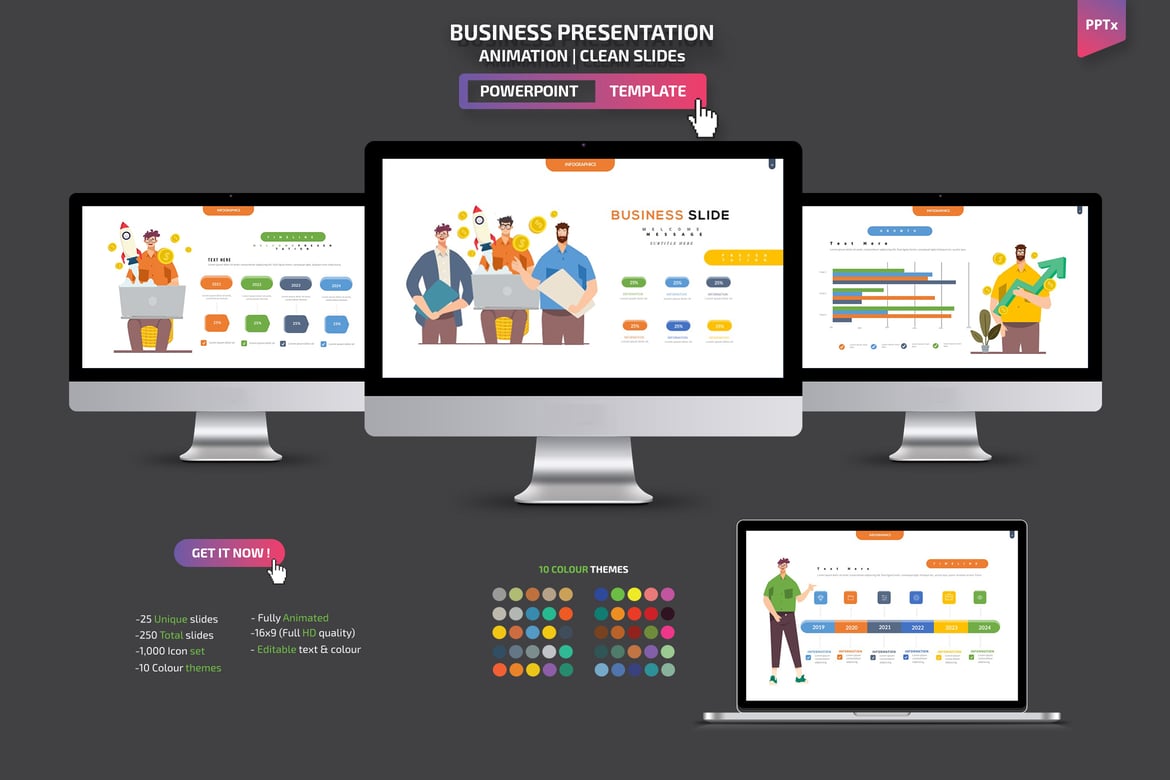 Template PowerPoint Animasi Bisnis yang Menarik dan Profesional