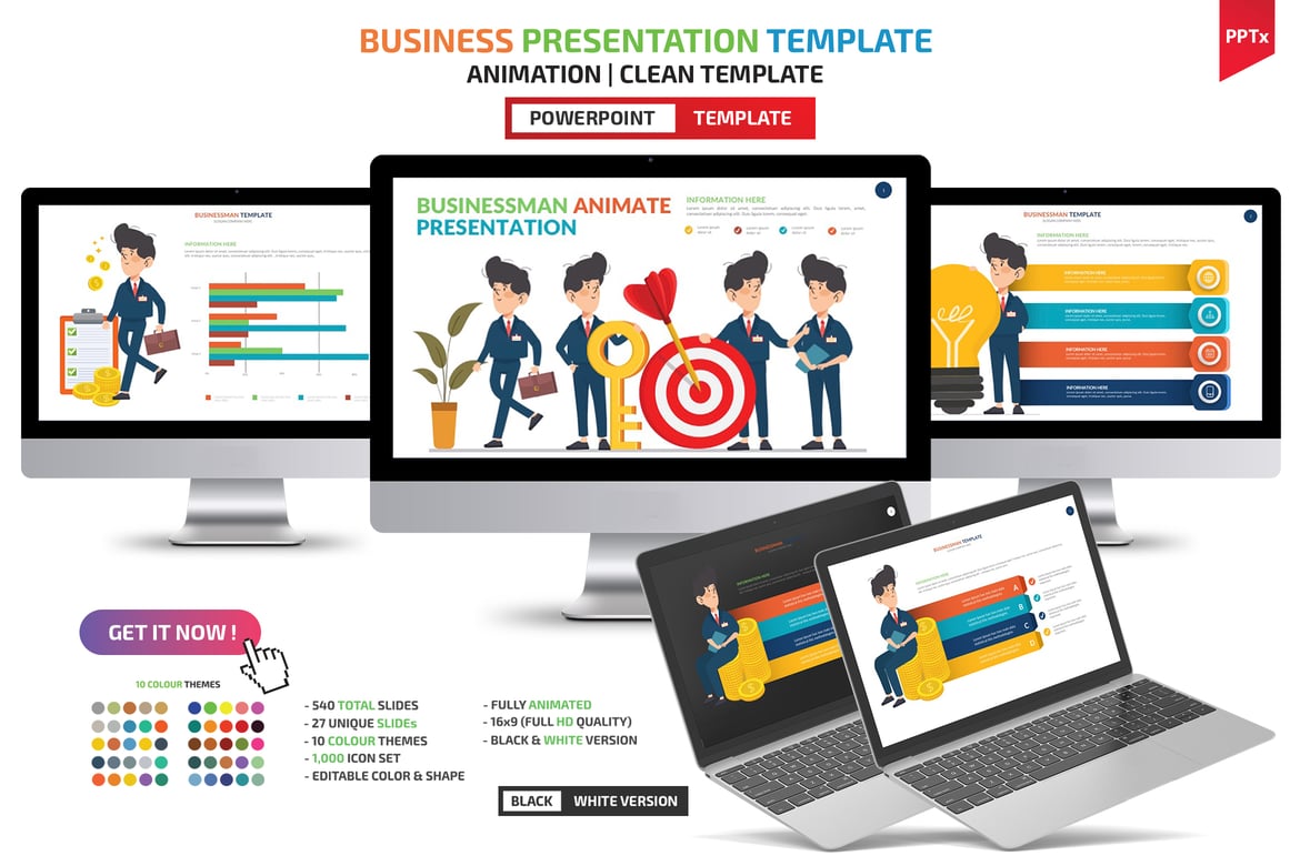 Template Presentasi PowerPoint Animasi untuk Bisnis yang Menarik