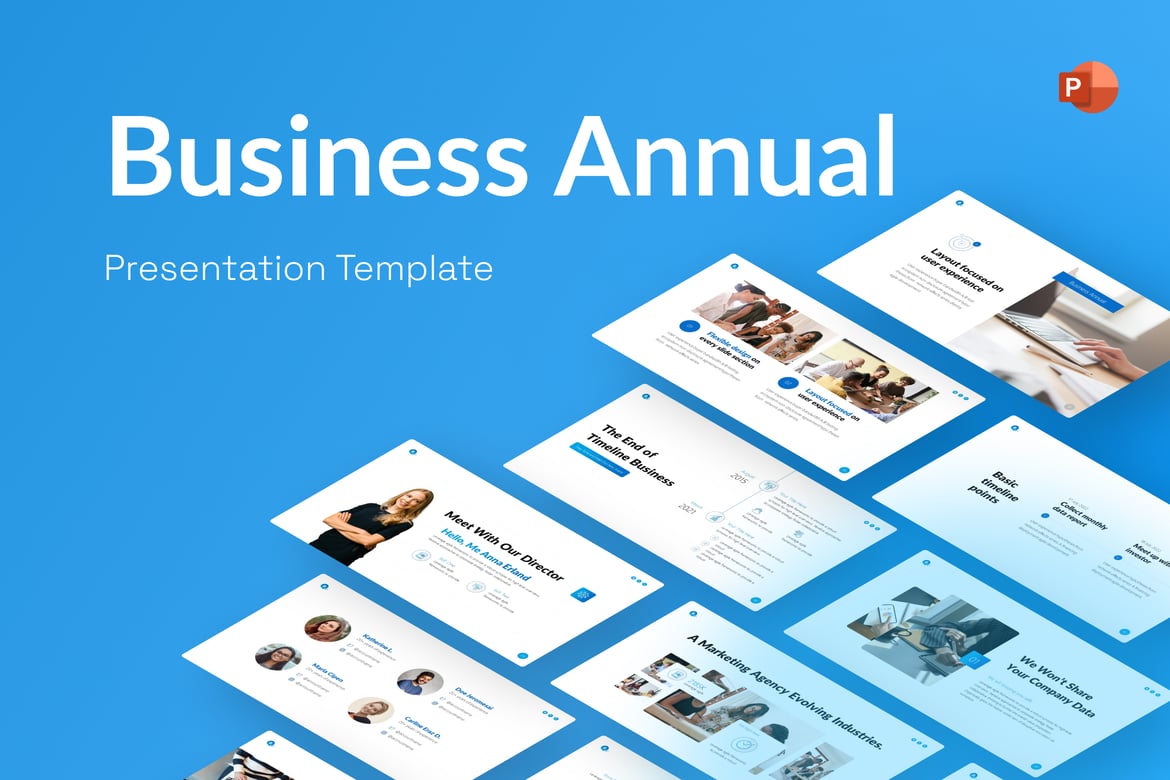 Template PowerPoint Tahunan untuk Bisnis yang Profesional