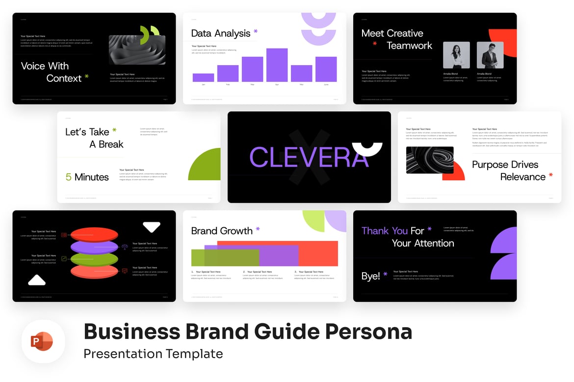 Panduan Merek Bisnis Template PowerPoint yang Menarik