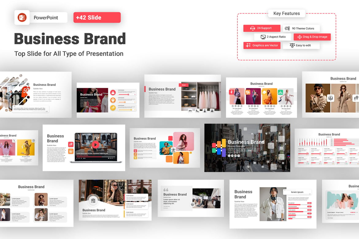 Template PowerPoint Merek Bisnis yang Menarik dan Profesional