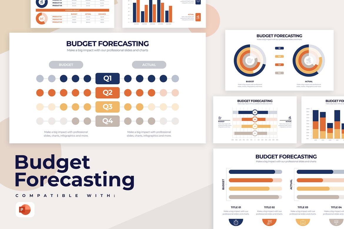 Template PowerPoint Infografis untuk Perencanaan Anggaran Bisnis yang Modern