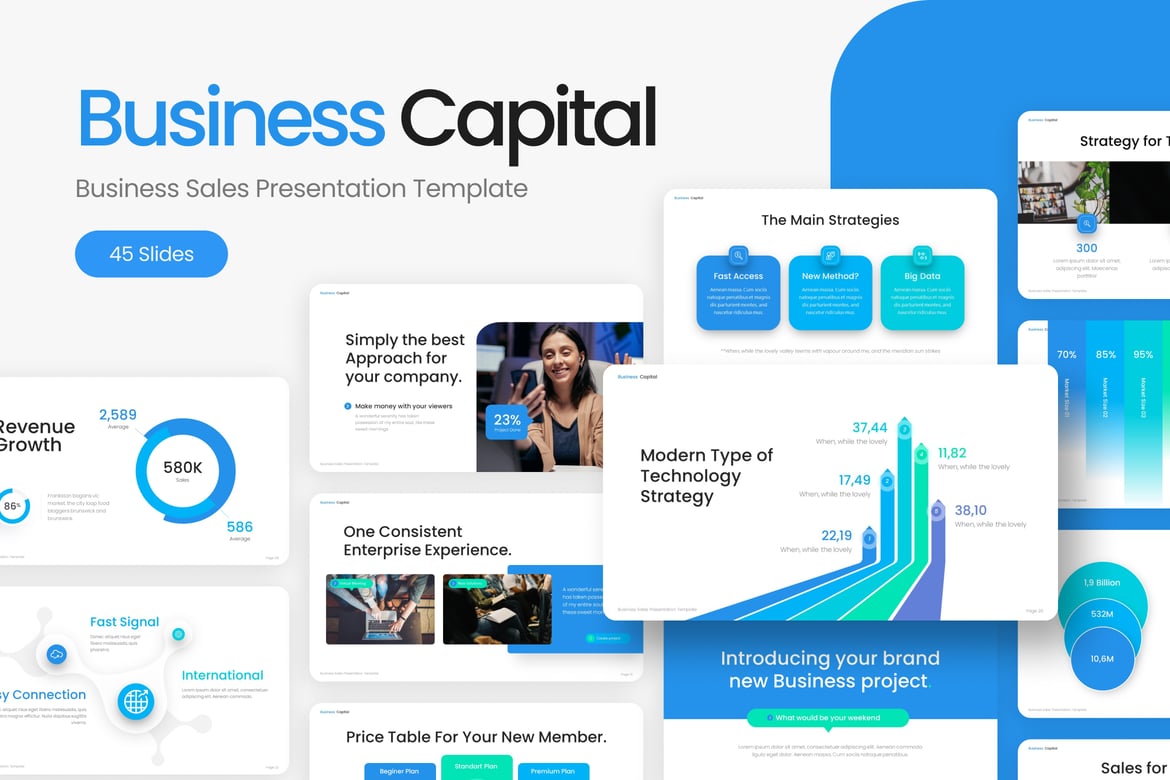 Template PowerPoint Penjualan Modal Bisnis yang Menarik